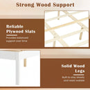 Full/Queen/Twin Size Bed Frame Farmhouse Wooden Platform Bed with Headboard White by DirectDeals