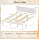 Full/Queen/Twin Size Bed Frame Farmhouse Wooden Platform Bed with Headboard White by DirectDeals