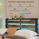 Full/Queen/Twin Size Bed Frame with Drawers LED Lights and USB Ports by LJGDeals