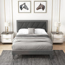 Twin/Full/Queen Platform Bed with High Headboard and Wooden Slats by LJGDeals