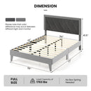 Twin/Full/Queen Platform Bed with High Headboard and Wooden Slats by LJGDeals