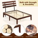 Full Size Bed Frame 15.5 Inch Solid Wood Platform Bed with Retro Headboard by LJGDeals