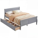 Full Size Bed Frame with 2 Storage Drawers and Footboard for Kids Teens Adults by DirectDeals