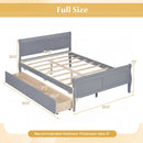 Full Size Bed Frame with 2 Storage Drawers and Footboard for Kids Teens Adults