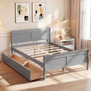 Full Size Bed Frame with 2 Storage Drawers and Footboard for Kids Teens Adults by DirectDeals