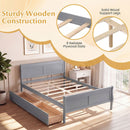 Full Size Bed Frame with 2 Storage Drawers and Footboard for Kids Teens Adults
