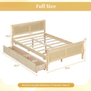 Full Size Bed Frame with 2 Storage Drawers and Footboard for Kids Teens Adults
