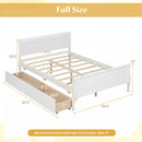 Full Size Bed Frame with 2 Storage Drawers and Footboard for Kids Teens Adults