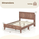 Twin Size Bed Frame Mid Century with Woven Accent Headboard by DirectDeals