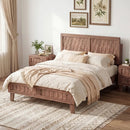 Twin Size Bed Frame Mid Century with Woven Accent Headboard by LJGDeals