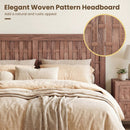 Twin Size Bed Frame Mid Century with Woven Accent Headboard by LJGDeals