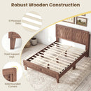 Twin Size Bed Frame Mid Century with Woven Accent Headboard by DirectDeals