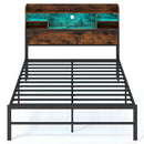 Full Size Bed Frame with Headboard LED Lights and Charging Station by DirectDeals