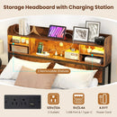 Full Size Bed Frame with Headboard LED Lights and Charging Station by DirectDeals