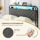 Twin/Full/Queen Size Bed Frame with LED Lights and Charging Station by LJGDeals
