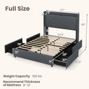 Full/Queen Size Bed Frame with LED Lights and Charging Station by LJGDeals