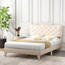 Full Size Bed Frame with Nail Headboard and Wooden Slats by DirectDeals