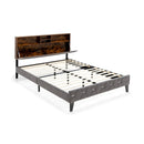 Full/Queen Size Upholstered Bed Frame with Storage Headboard by LJGDeals