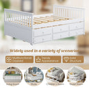Full Size Wood Daybed Frame with Trundle Bed and 3 Storage Drawers-White by LJGDeals