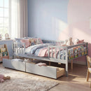Full Size Daybed with Fence and 2 Drawers for Boys and Girls by LJGDeals