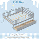 Full Size Daybed with Fence and 2 Drawers for Boys and Girls by LJGDeals