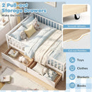 Full Size Daybed with Fence and 2 Drawers for Boys and Girls by LJGDeals