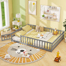 Full Size Floor Bed with Full Length Safety Guardrails