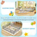 Full Size Floor Bed with Full Length Safety Guardrails
