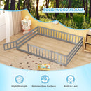Full Size Floor Bed with Full Length Safety Guardrails by LJGDeals