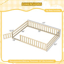 Full Size Floor Bed with Full Length Safety Guardrails