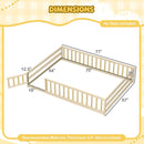 Full Size Floor Bed with Full Length Safety Guardrails by LJGDeals