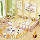 Full Size Floor Bed with Full Length Safety Guardrails by LJGDeals