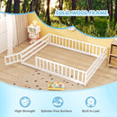 Full Size Floor Bed with Full Length Safety Guardrails