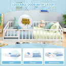 Full Size Floor Bed with Full Length Safety Guardrails by LJGDeals