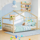 Full Size House Bed Montessori Floor Bed with Headboard by LJGDeals
