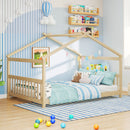 Full Size House Bed Montessori Floor Bed with Headboard