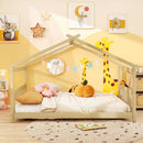 Full Size House Bed Montessori Floor Bed with Headboard by LJGDeals