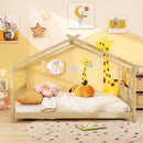 Full Size House Bed Montessori Floor Bed with Headboard