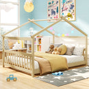 Full Size House Bed Montessori Floor Bed with Headboard