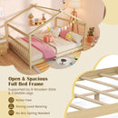 Full Size House Bed Montessori Floor Bed with Headboard