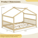 Full Size House Bed Montessori Floor Bed with Headboard by LJGDeals