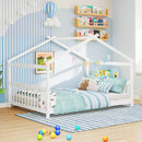 Full Size House Bed Montessori Floor Bed with Headboard