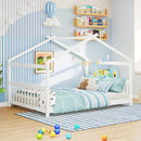 Full Size House Bed Montessori Floor Bed with Headboard by LJGDeals