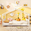 Full Size House Bed Montessori Floor Bed with Headboard by LJGDeals