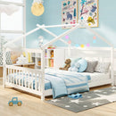 Full Size House Bed Montessori Floor Bed with Headboard by LJGDeals