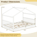 Full Size House Bed Montessori Floor Bed with Headboard by LJGDeals
