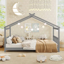 Full Size House Bed Montessori Floor Bed with Headboard by LJGDeals