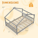 Full Size House Bed Montessori Floor Bed with Headboard
