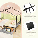 Full Size Metal House Bed with 2 Fabric Drawers for Kids by LJGDeals