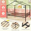 Full Size Metal House Bed with 2 Fabric Drawers for Kids by LJGDeals